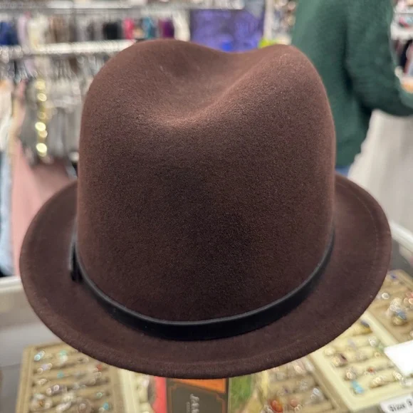 NEW Jamie Slye Wool Fedora Hat - The Viv In Brown Size  display picture 1